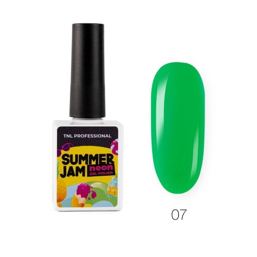 "TNL" Гель-лак "Neon Summer Jam" №07 - неоновый зеленый, 10 мл.
